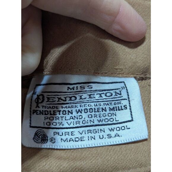 Pendleton Vintage Women's Tan Solid Wool Jacket & Pant Suit Set Size 3 Per Tag - Picture 5 of 7